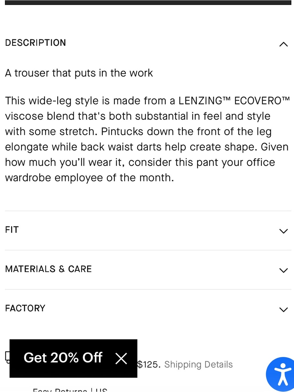 Everlane wide leg ponte trouser NWOT - Picture 4 of 8